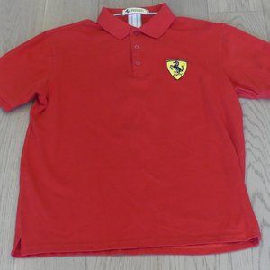 Ferrari Italia Embroidered Front & Back Patch Red XXL Polo Shirt